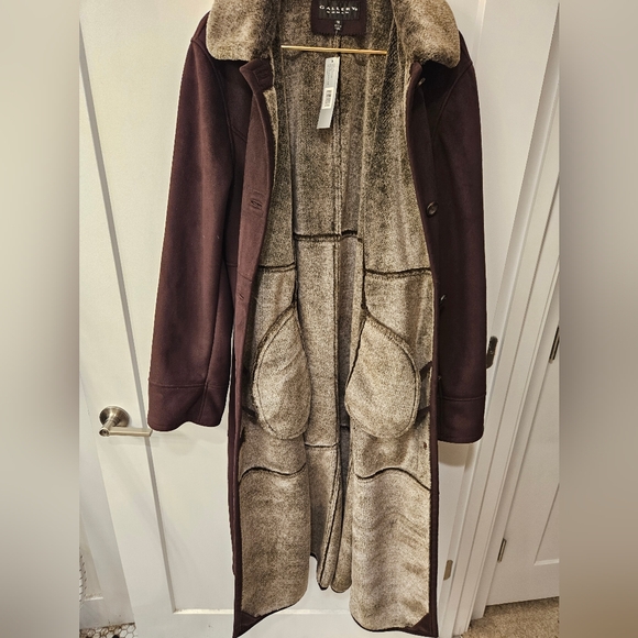 NWT - Gallery Faux Fur "Chocolate - Heather" Long Winter Coat - Size 1X - Picture 6 of 12